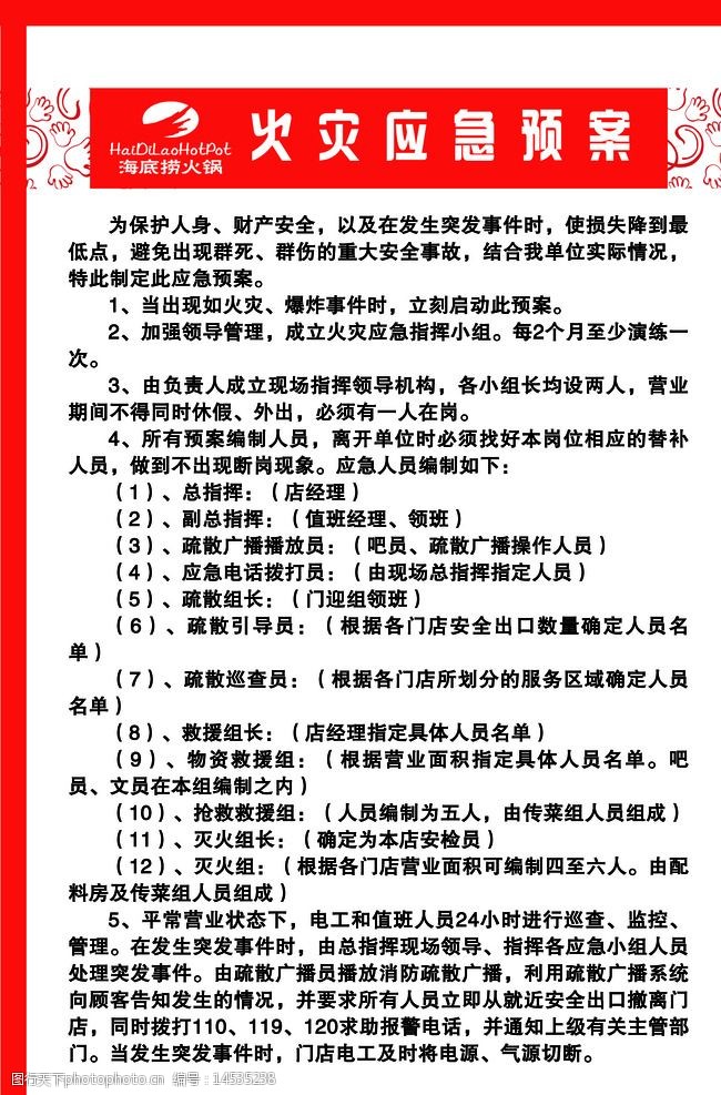 超市火災的應急預案是什么，超市火災應急預案概述