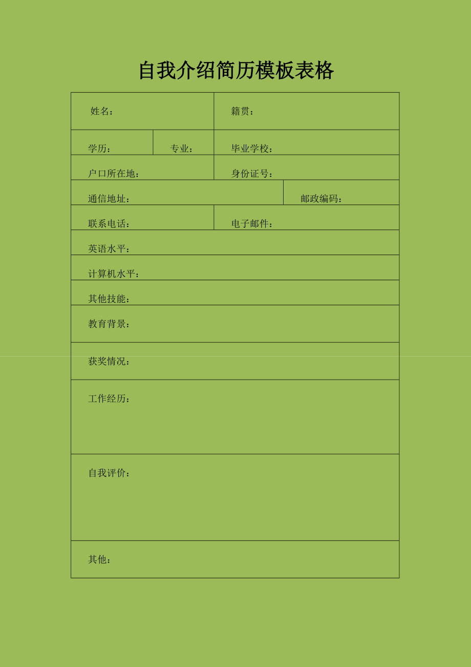 個(gè)人基本情況簡(jiǎn)介模板，個(gè)人簡(jiǎn)介模板，基礎(chǔ)信息概覽