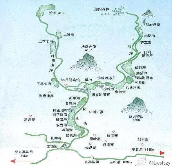 九寨溝景區(qū)游覽路線圖詳解，九寨溝景區(qū)游覽路線圖全面解析