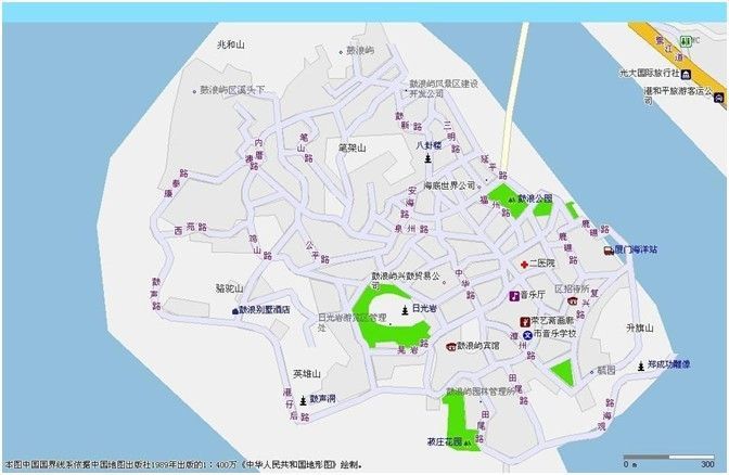 鼓浪嶼地圖，探索這座美麗島嶼的指南，鼓浪嶼全島攻略，探索這座美麗島嶼的指南與地圖參考